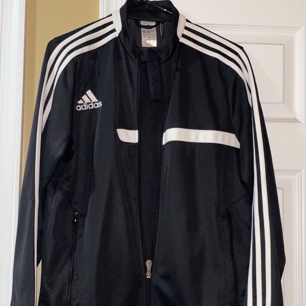 ADIDAS  Boys' Zip Front Split Logo Tricot Jacket